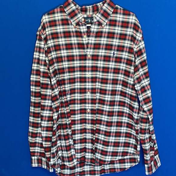 Red/Green Ralph Lauren Plaid Button-Down - Picture 1 of 5